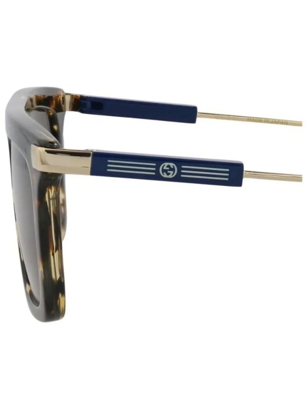 New Gucci Mens Square/Rectangle Havana Gold Brown Fashion Designer Sunglasses